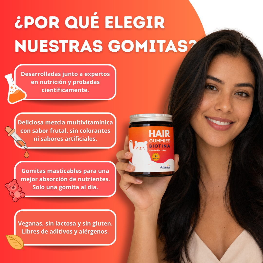 Aluria™ Hair Gummies Biotina
