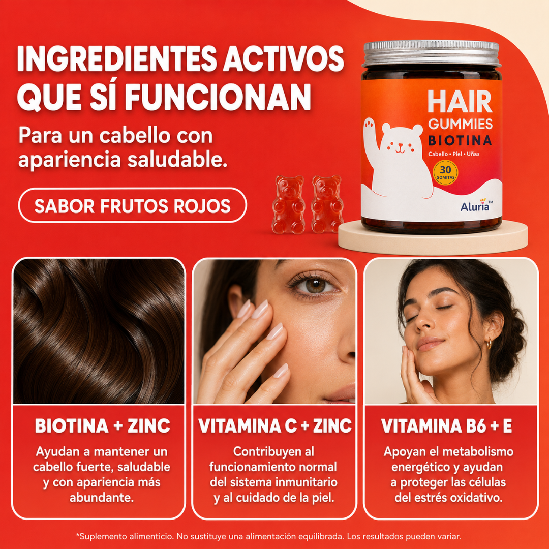Aluria™ Hair Gummies Biotina