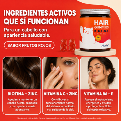 Aluria™ Hair Gummies Biotina